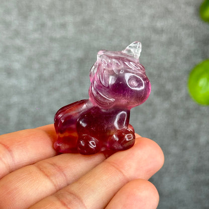 Natural Fluorite Unicorn Figurine