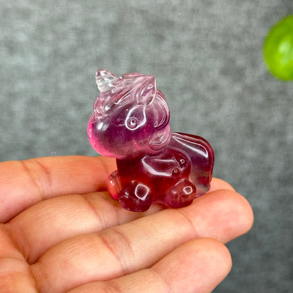 Natural Fluorite Unicorn Figurine