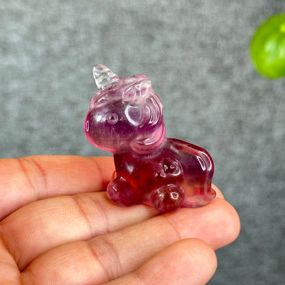 Natural Fluorite Unicorn Figurine