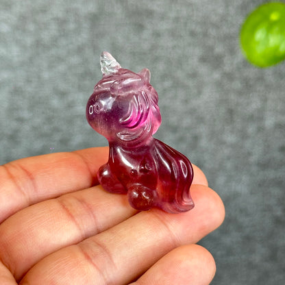 Natural Fluorite Unicorn Figurine