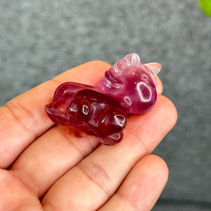 Natural Fluorite Unicorn Figurine
