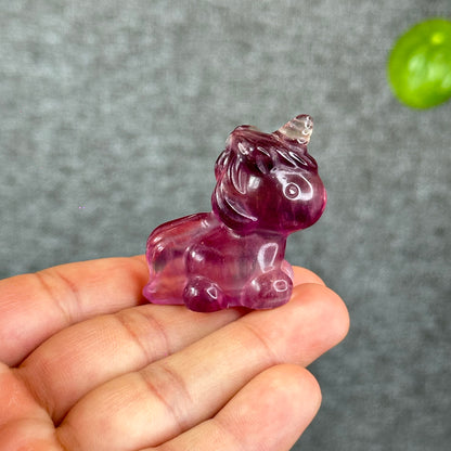 Natural Fluorite Unicorn Figurine