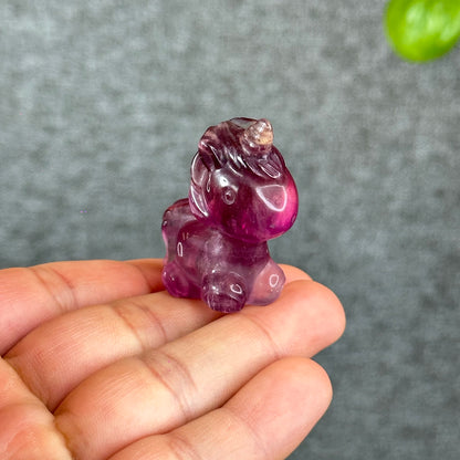 Natural Fluorite Unicorn Figurine