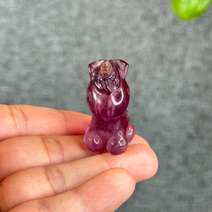Natural Fluorite Unicorn Figurine