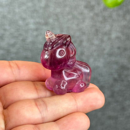 Natural Fluorite Unicorn Figurine