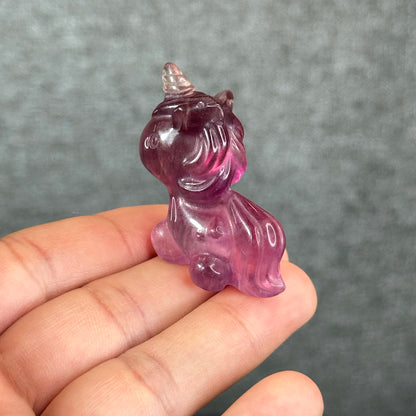 Natural Fluorite Unicorn Figurine