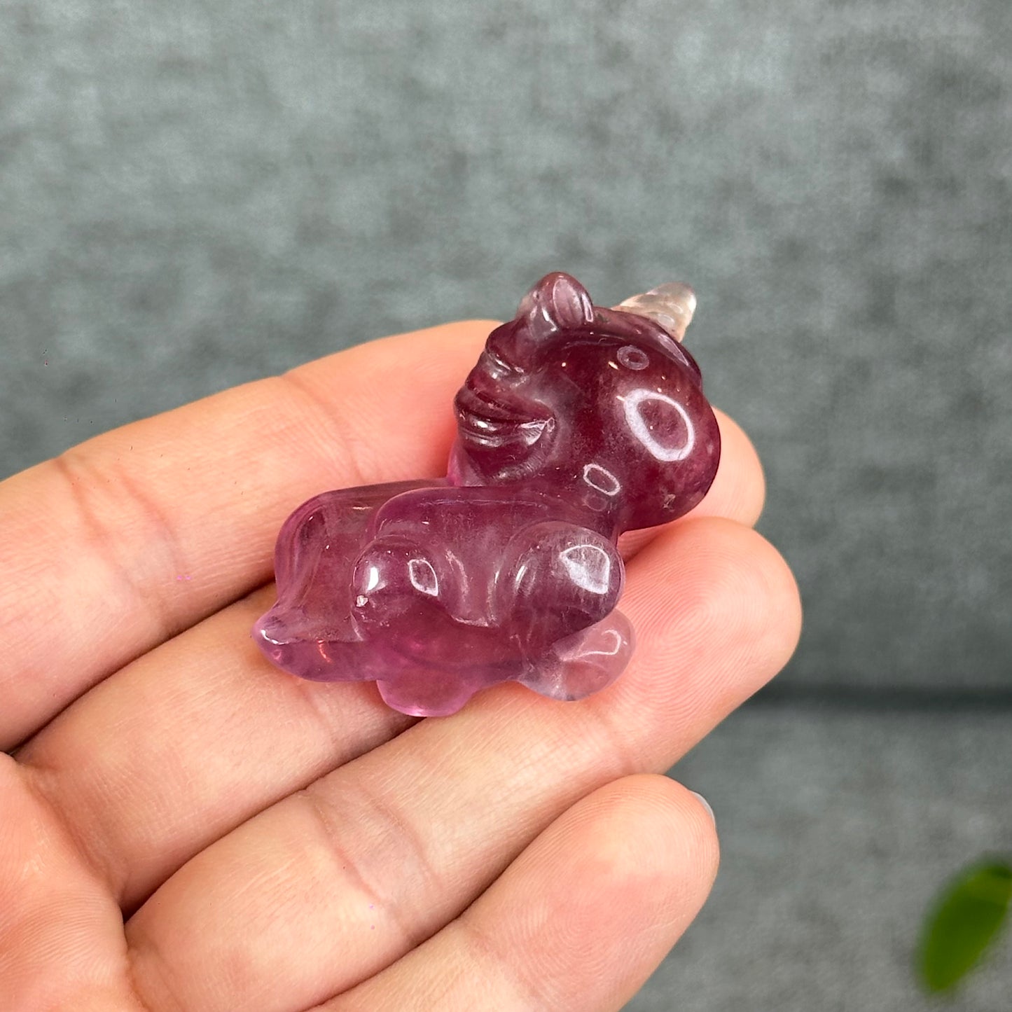 Natural Fluorite Unicorn Figurine