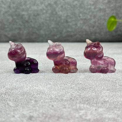 Natural Fluorite Unicorn Figurine