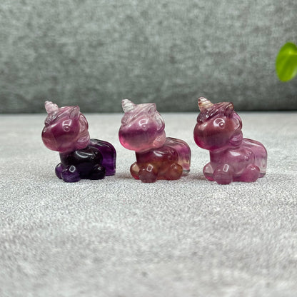 Natural Fluorite Unicorn Figurine