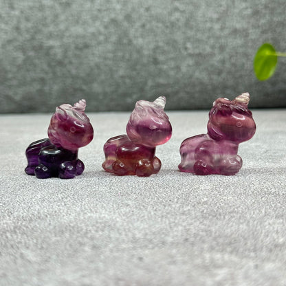 Natural Fluorite Unicorn Figurine