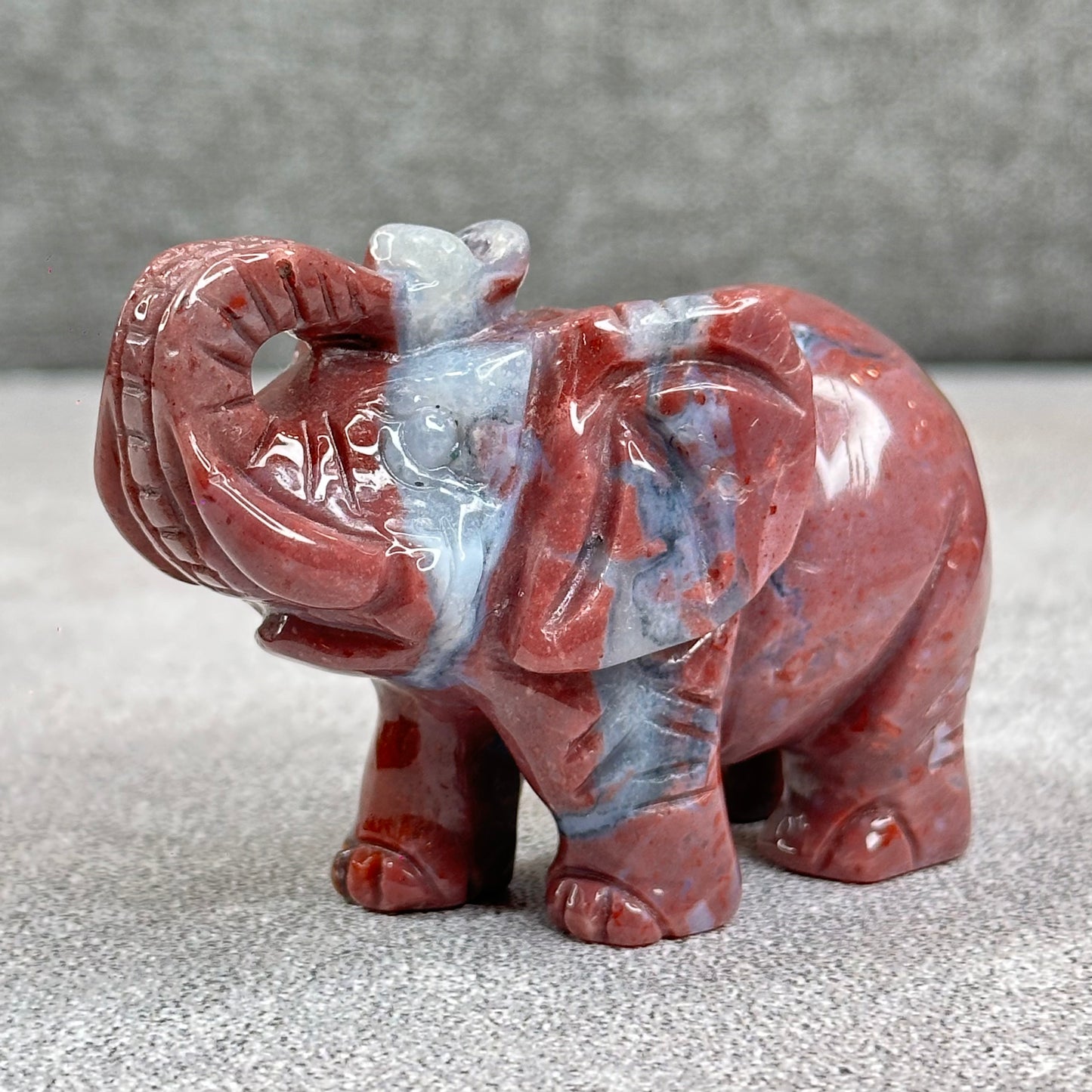 Natural Ocean Jasper Elephant Figurine