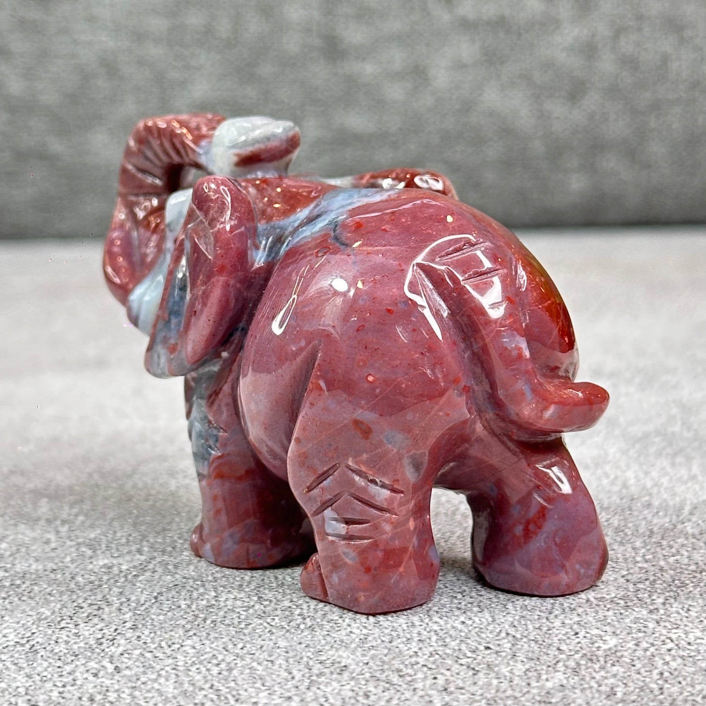 Natural Ocean Jasper Elephant Figurine