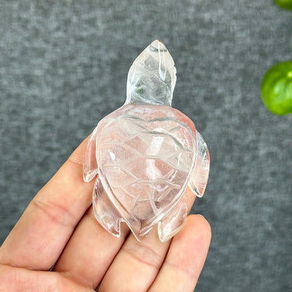 Natural Clear Quartz Turtle Figurine