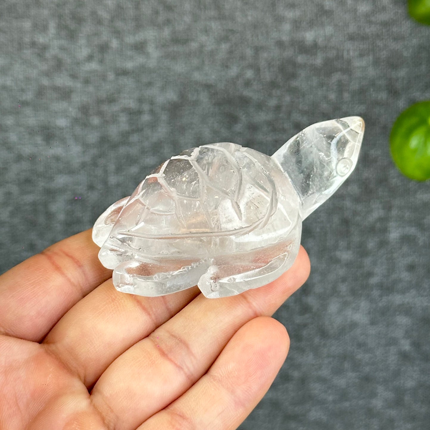 Natural Clear Quartz Turtle Figurine