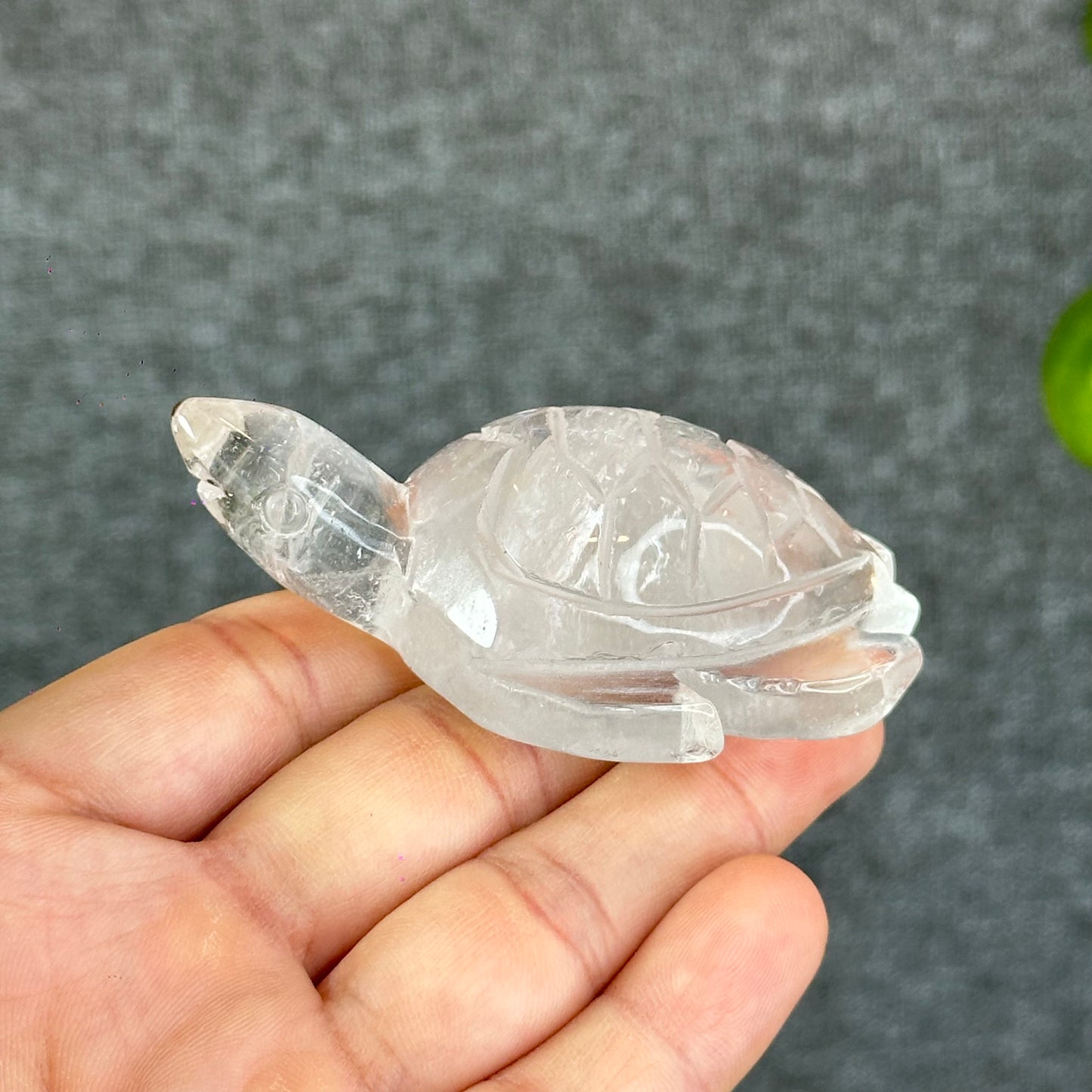 Natural Clear Quartz Turtle Figurine
