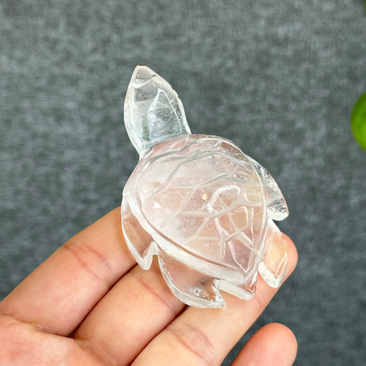 Natural Clear Quartz Turtle Figurine