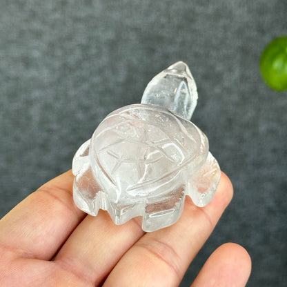 Natural Clear Quartz Turtle Figurine