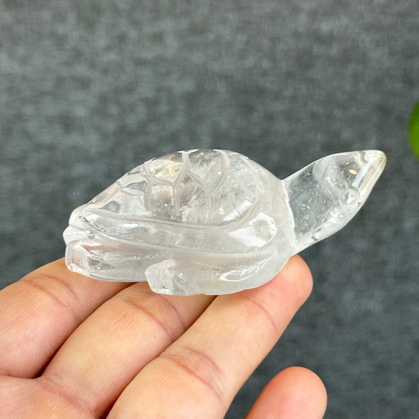 Natural Clear Quartz Turtle Figurine