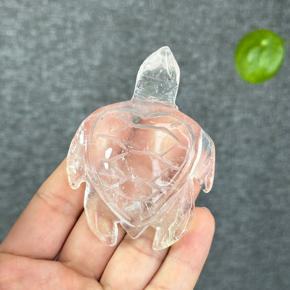 Natural Clear Quartz Turtle Figurine