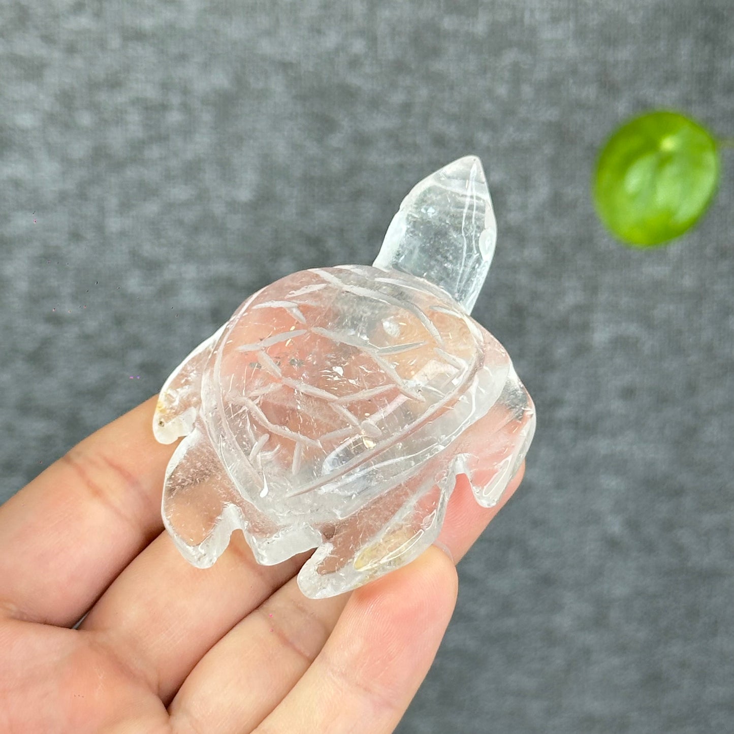 Natural Clear Quartz Turtle Figurine