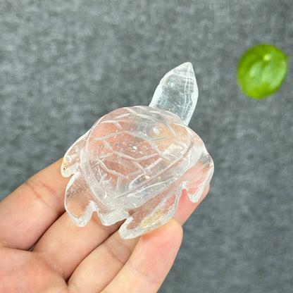 Natural Clear Quartz Turtle Figurine