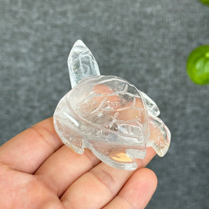 Natural Clear Quartz Turtle Figurine