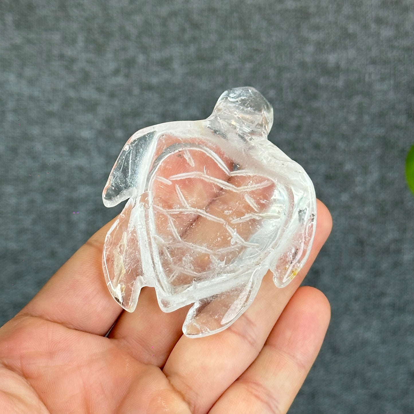 Natural Clear Quartz Turtle Figurine