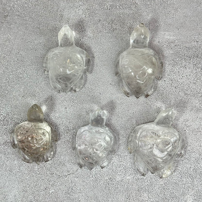 Natural Clear Quartz Turtle Figurine