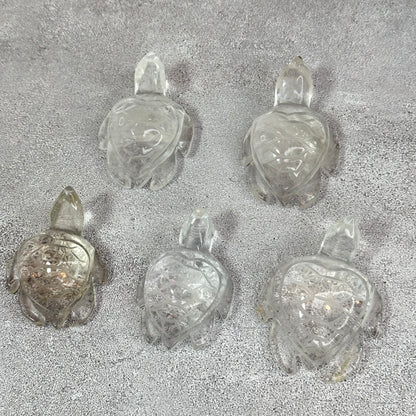 Natural Clear Quartz Turtle Figurine