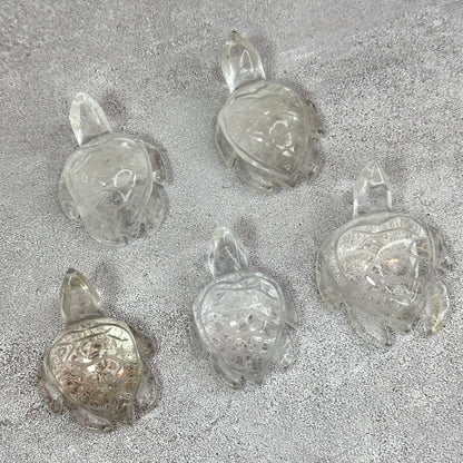 Natural Clear Quartz Turtle Figurine