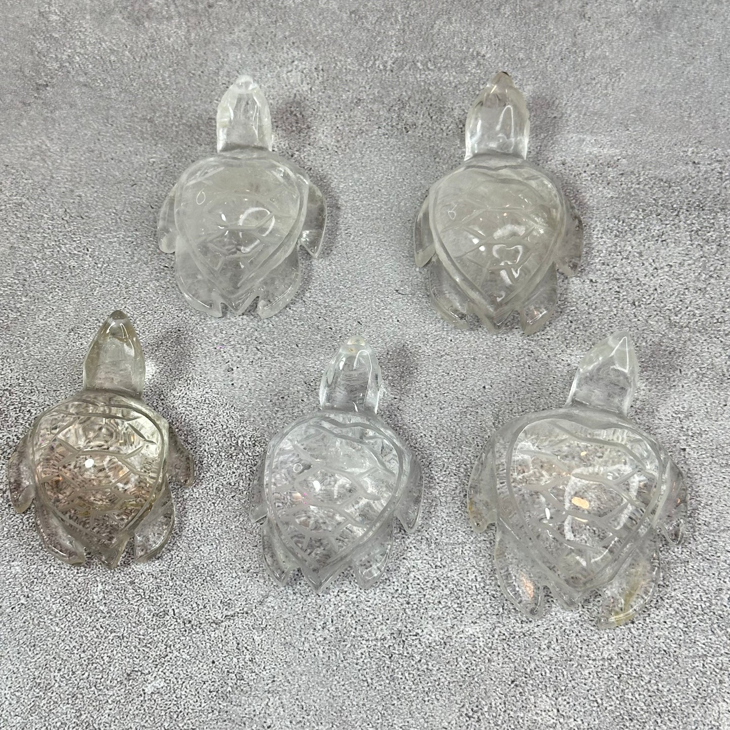 Natural Clear Quartz Turtle Figurine