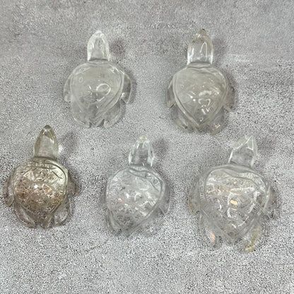 Natural Clear Quartz Turtle Figurine