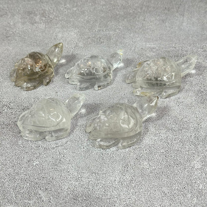 Natural Clear Quartz Turtle Figurine