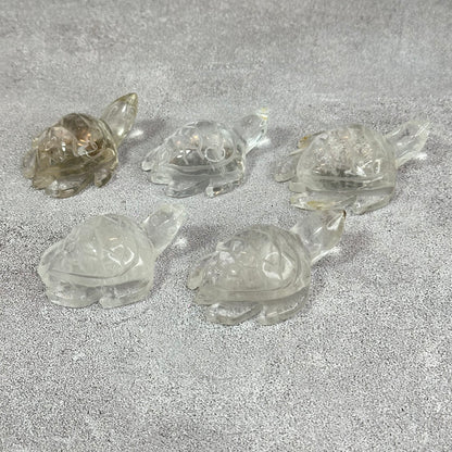 Natural Clear Quartz Turtle Figurine