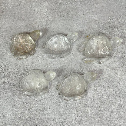 Natural Clear Quartz Turtle Figurine