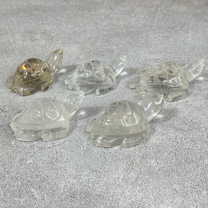 Natural Clear Quartz Turtle Figurine