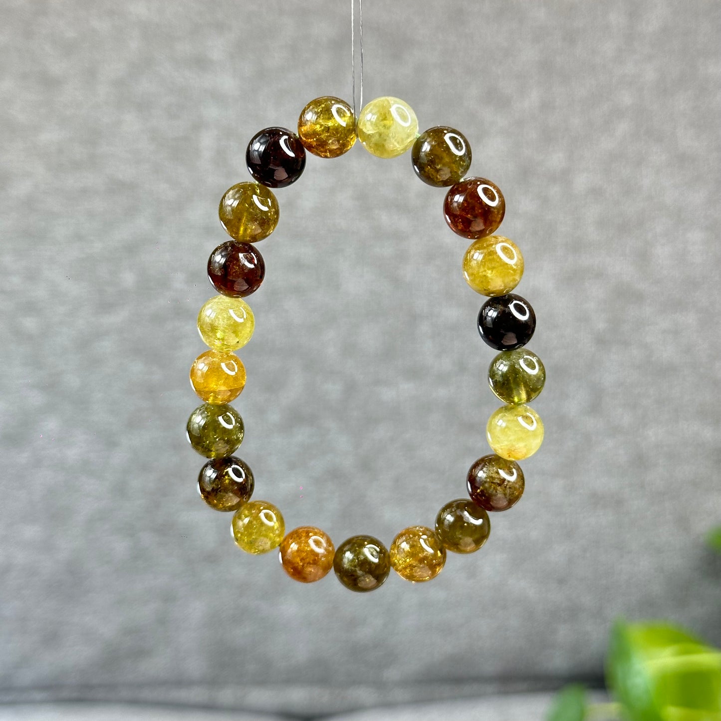 Bracelet Grenat Vert Taille 9 mm