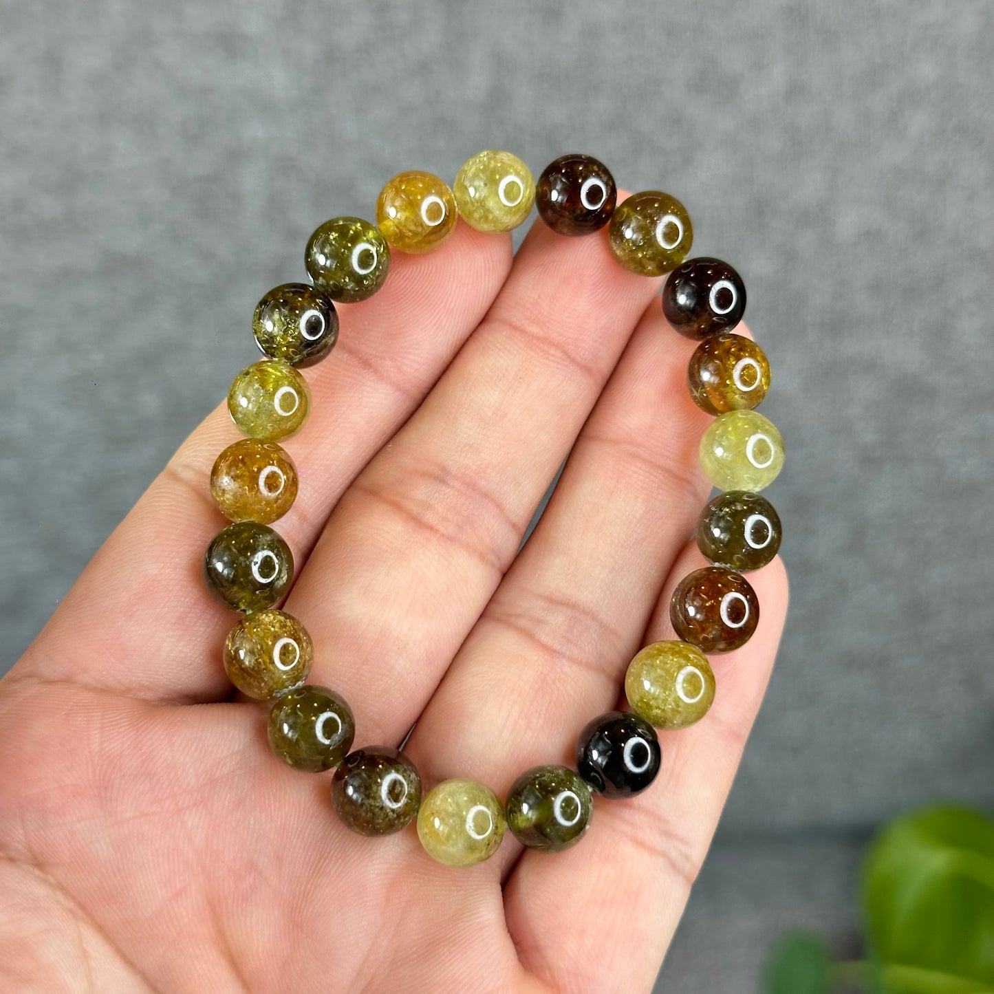 Bracelet Grenat Vert Taille 9 mm