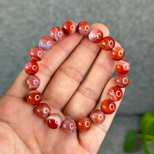 Natural Nan Hong Agate Bracelet Size 10 mm