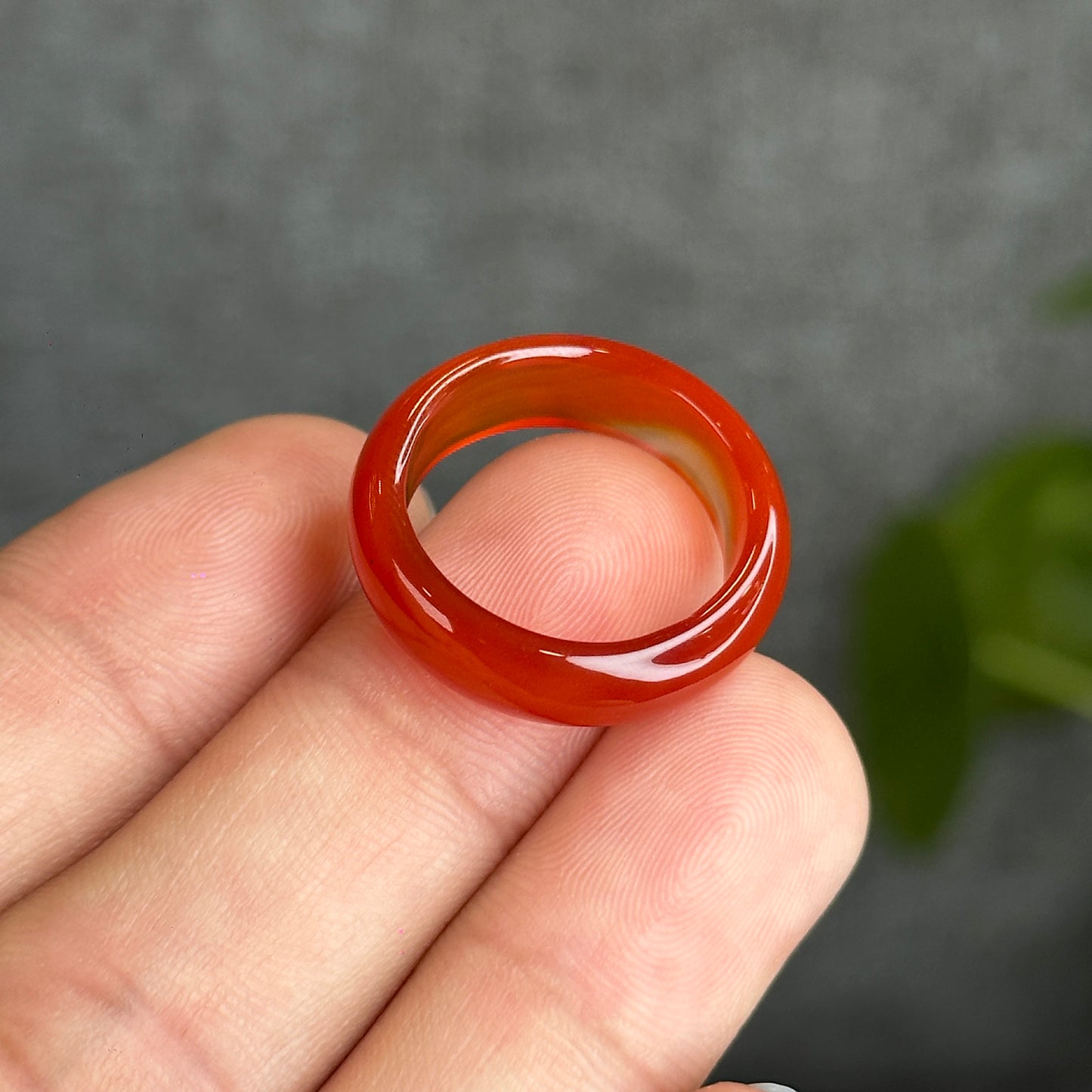 Natural Red Agate Ring Size 1.83