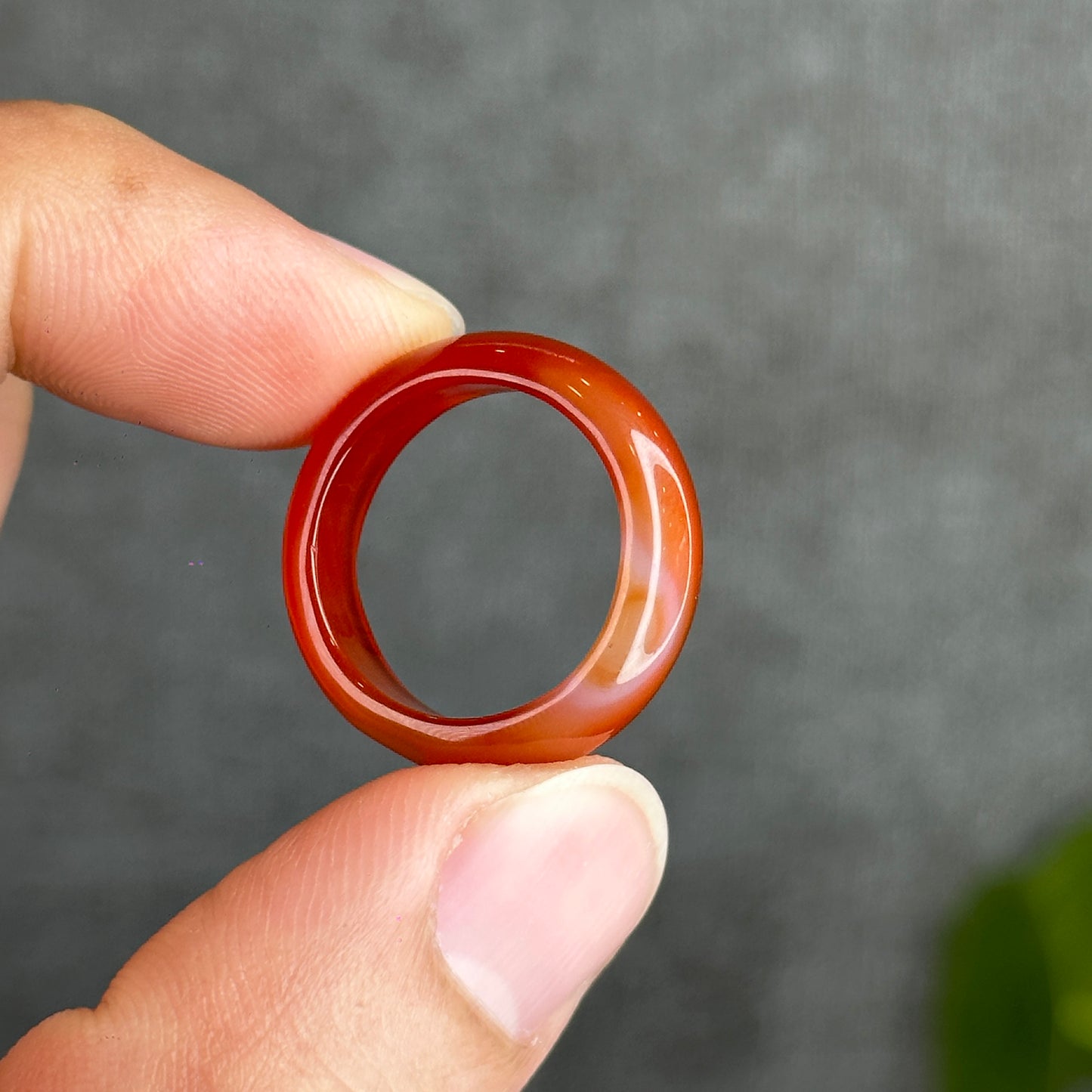 Natural Red Agate Ring Size 1.83