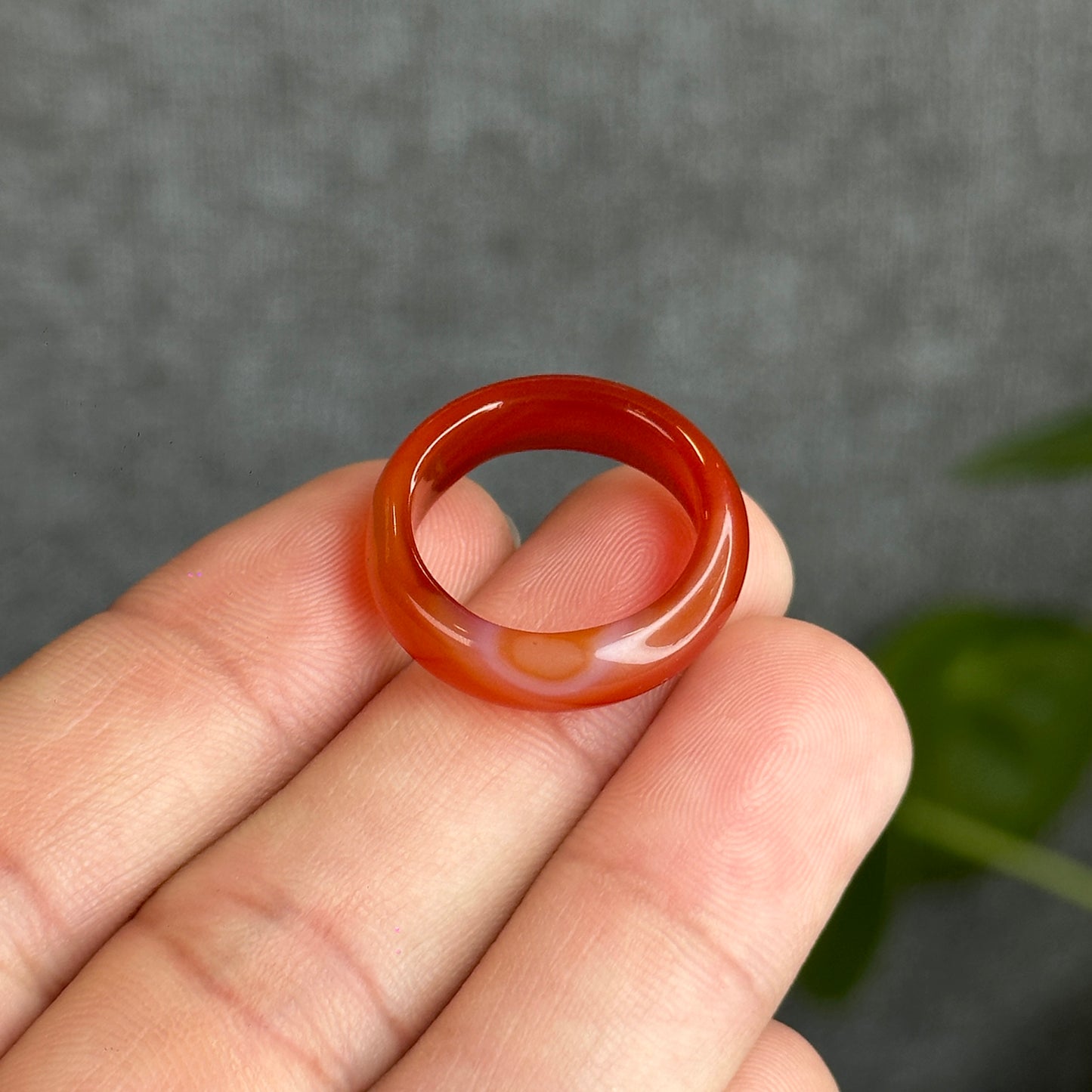 Natural Red Agate Ring Size 1.83