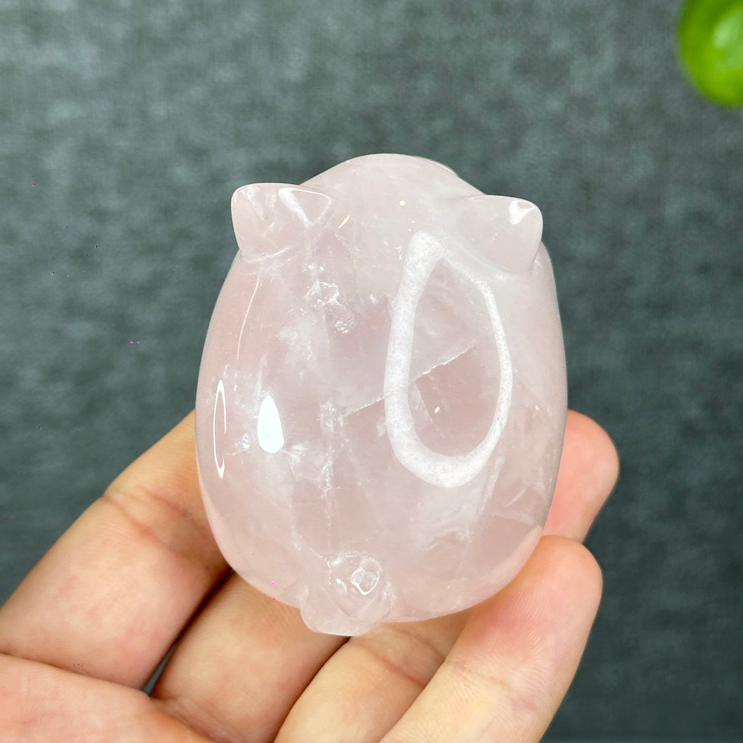 Natural Rose Quartz Pig Figurine