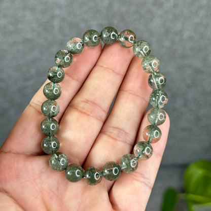 Natural Green Phantom Quartz Bracelet Size 8.5 mm