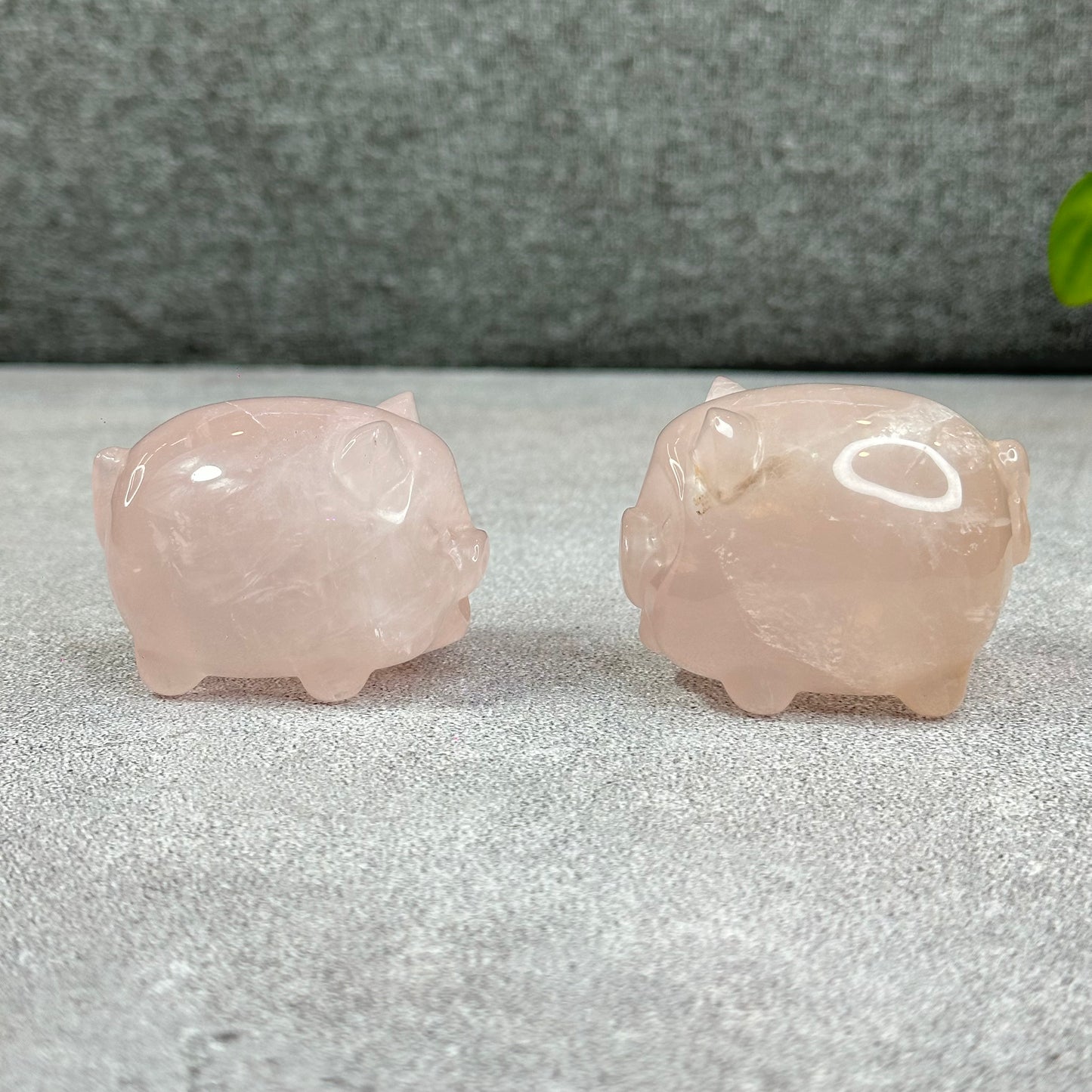 Natural Rose Quartz Pig Figurine