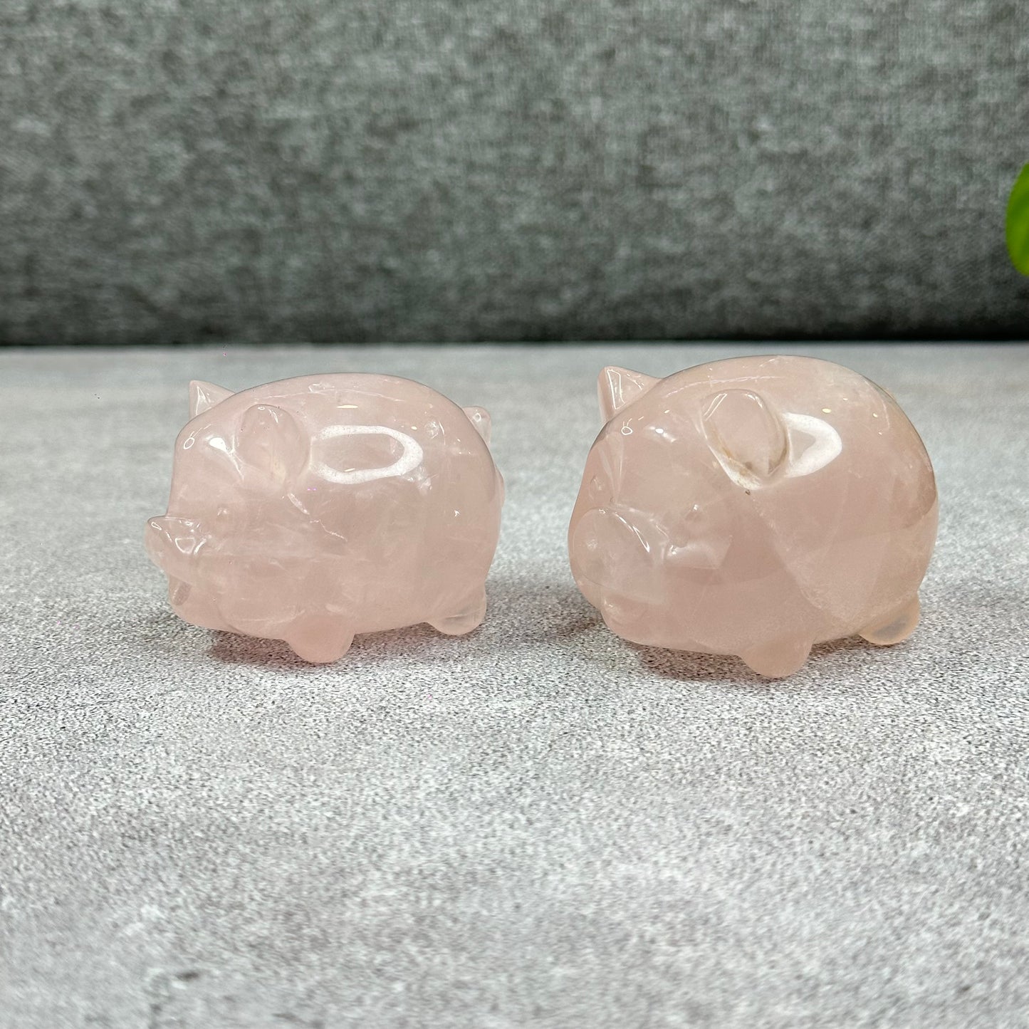 Natural Rose Quartz Pig Figurine