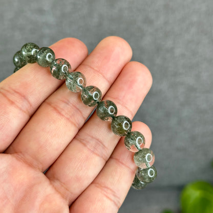 Natural Green Phantom Quartz Bracelet Size 8.5 mm