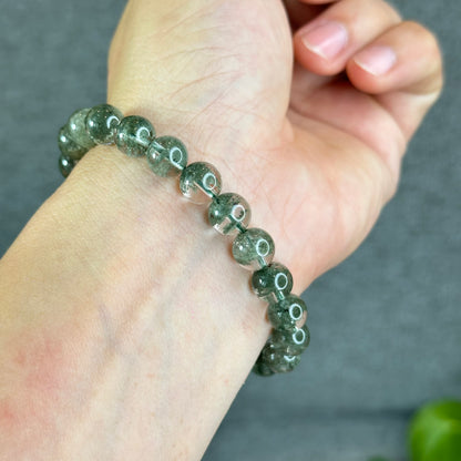 Natural Green Phantom Quartz Bracelet Size 8.5 mm
