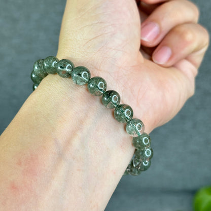 Natural Green Phantom Quartz Bracelet Size 8.5 mm