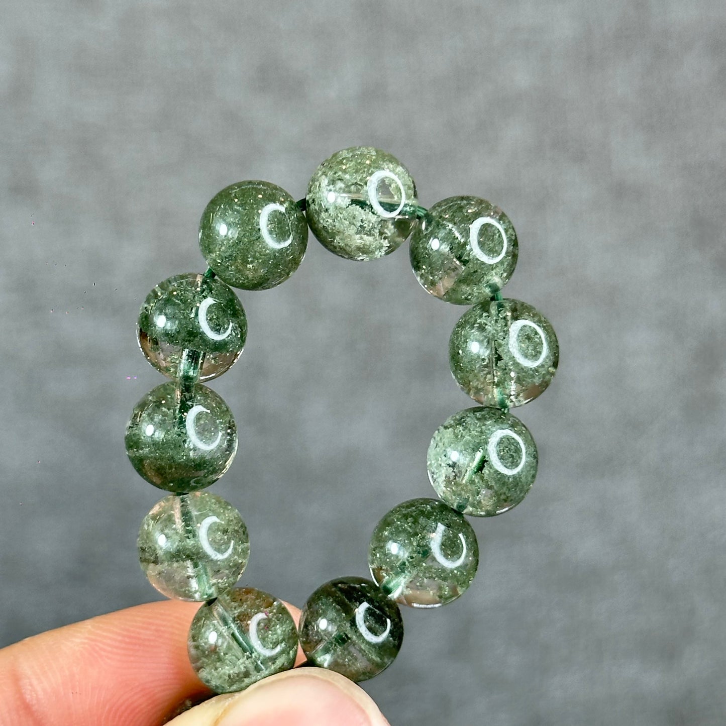 Natural Green Phantom Quartz Bracelet Size 8.5 mm